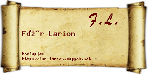 Für Larion névjegykártya